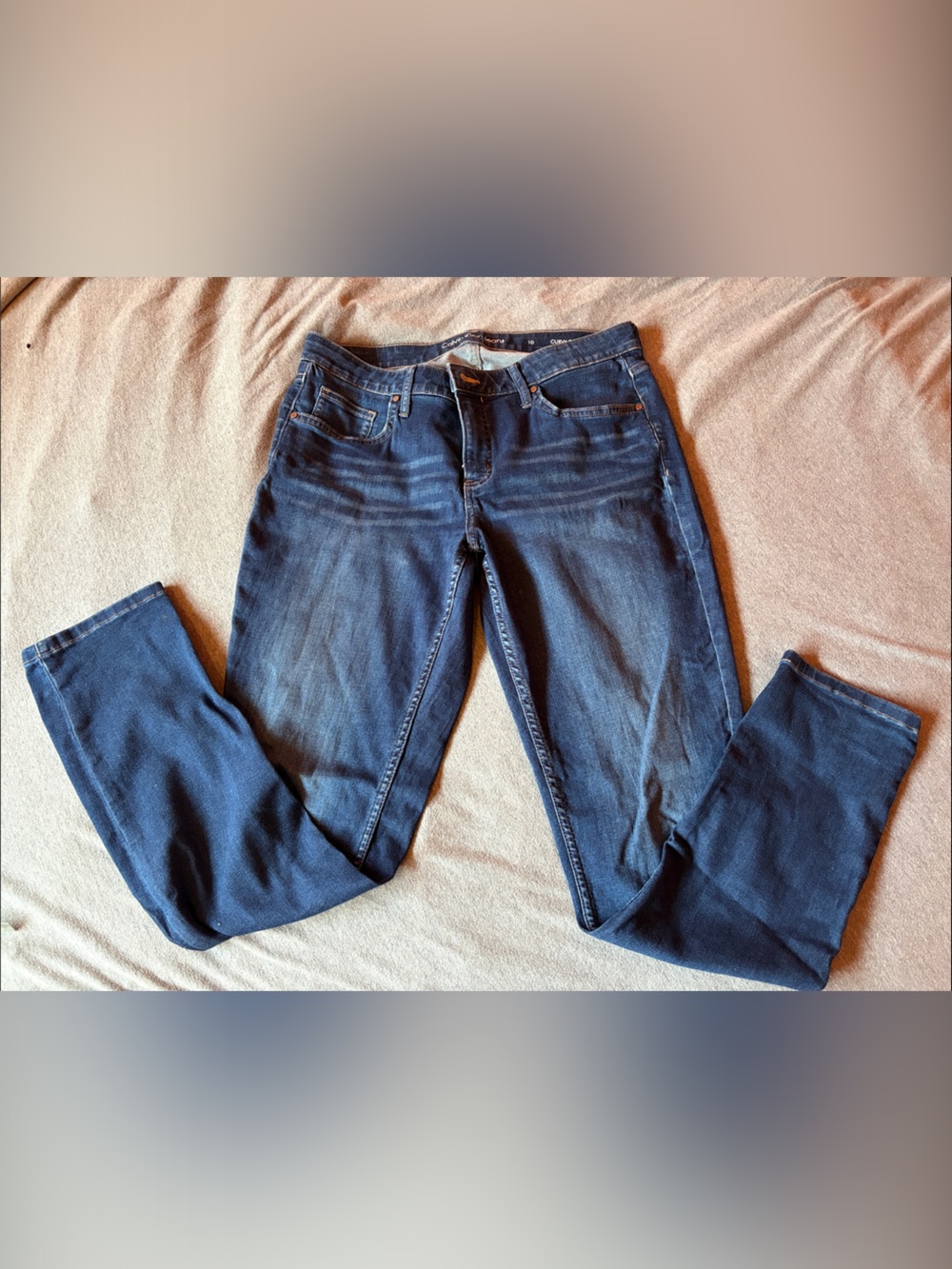 Calvin Klein Dark Blue Straight-Leg Jeans
